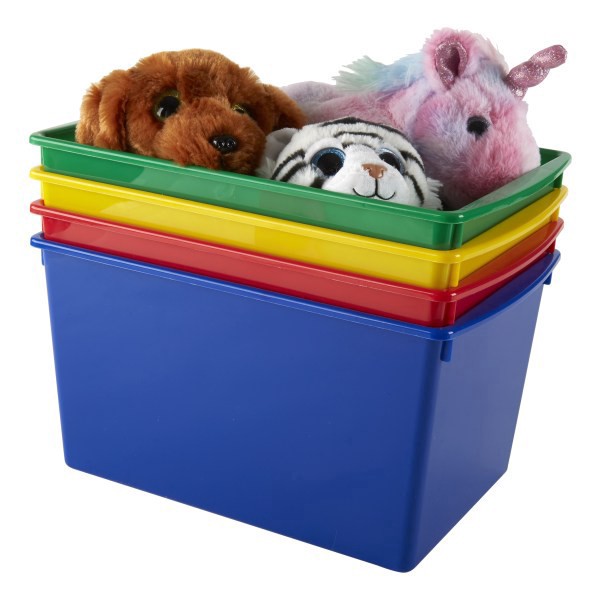 slide 5 of 5, Office Depot Brand Medium Storage Bin, 7-1/2"H X 14-1/8"W X 9-1/4"D, Assorted Colors, 1 ct