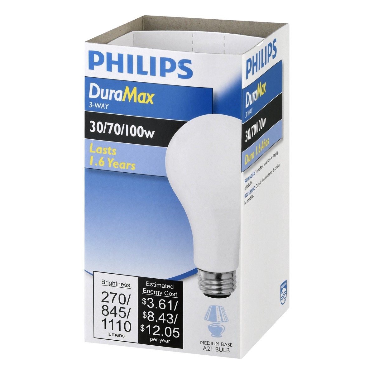 slide 3 of 9, Philips DuraMax 3-Way 30/70/100 Watts Light Bulb 1 ea, 1 ea