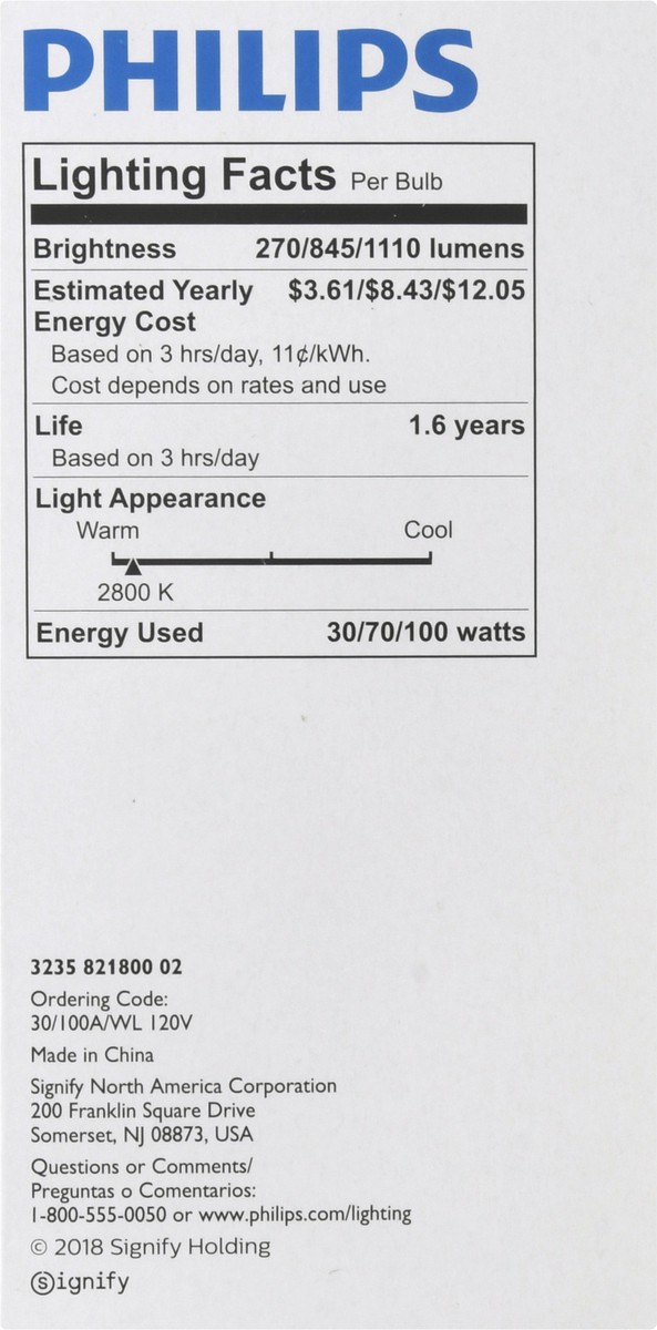 slide 2 of 9, Philips DuraMax 3-Way 30/70/100 Watts Light Bulb 1 ea, 1 ea