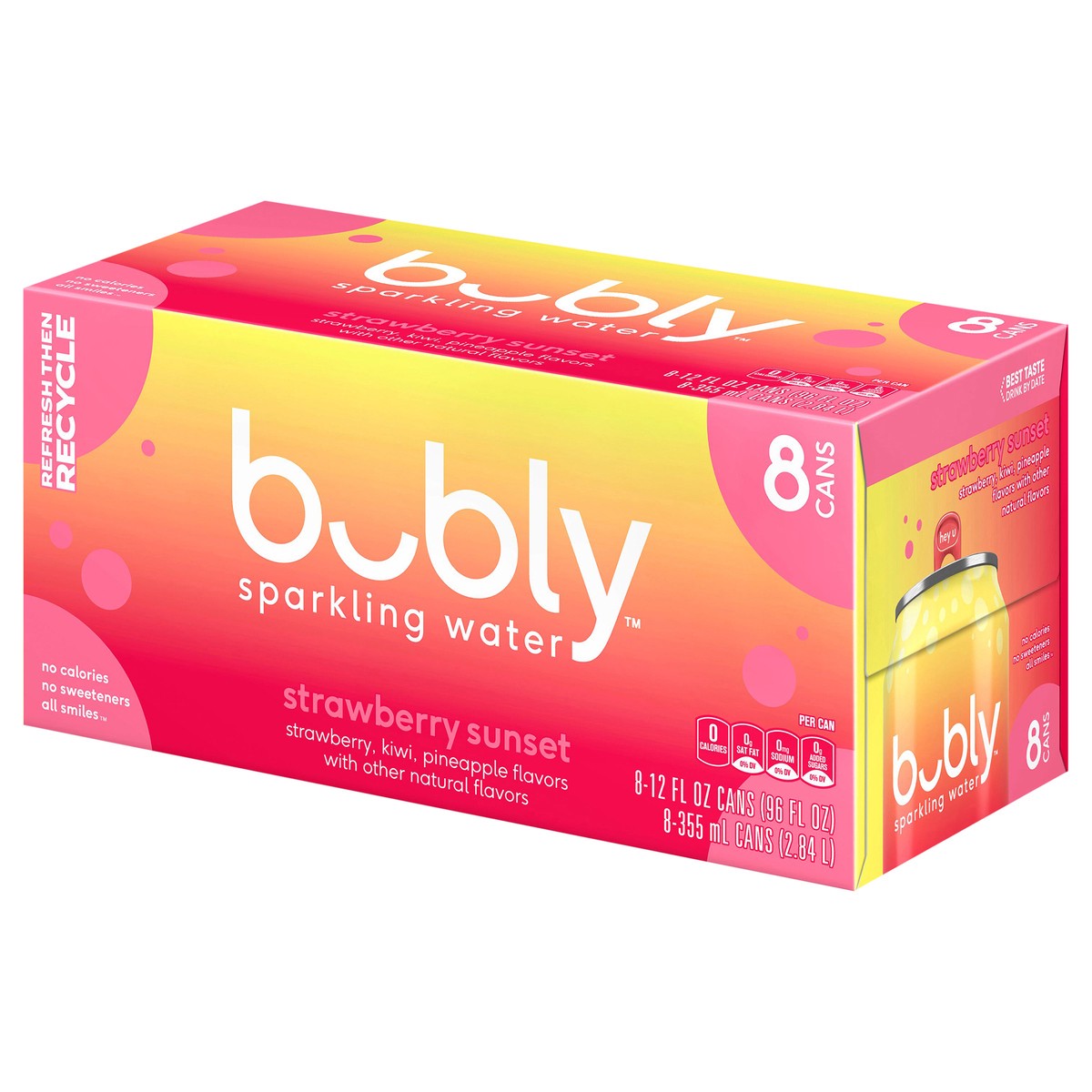 slide 4 of 11, bubly Sparkling Water Strawberry Sunset 12 Fl Oz, 8 Count, 8 ct