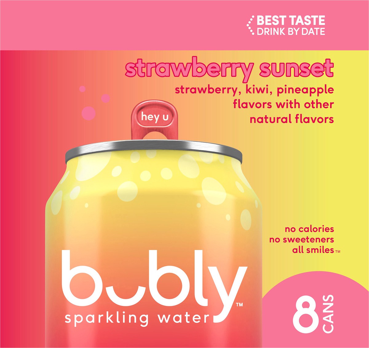 slide 10 of 11, bubly Sparkling Water Strawberry Sunset 12 Fl Oz, 8 Count, 8 ct