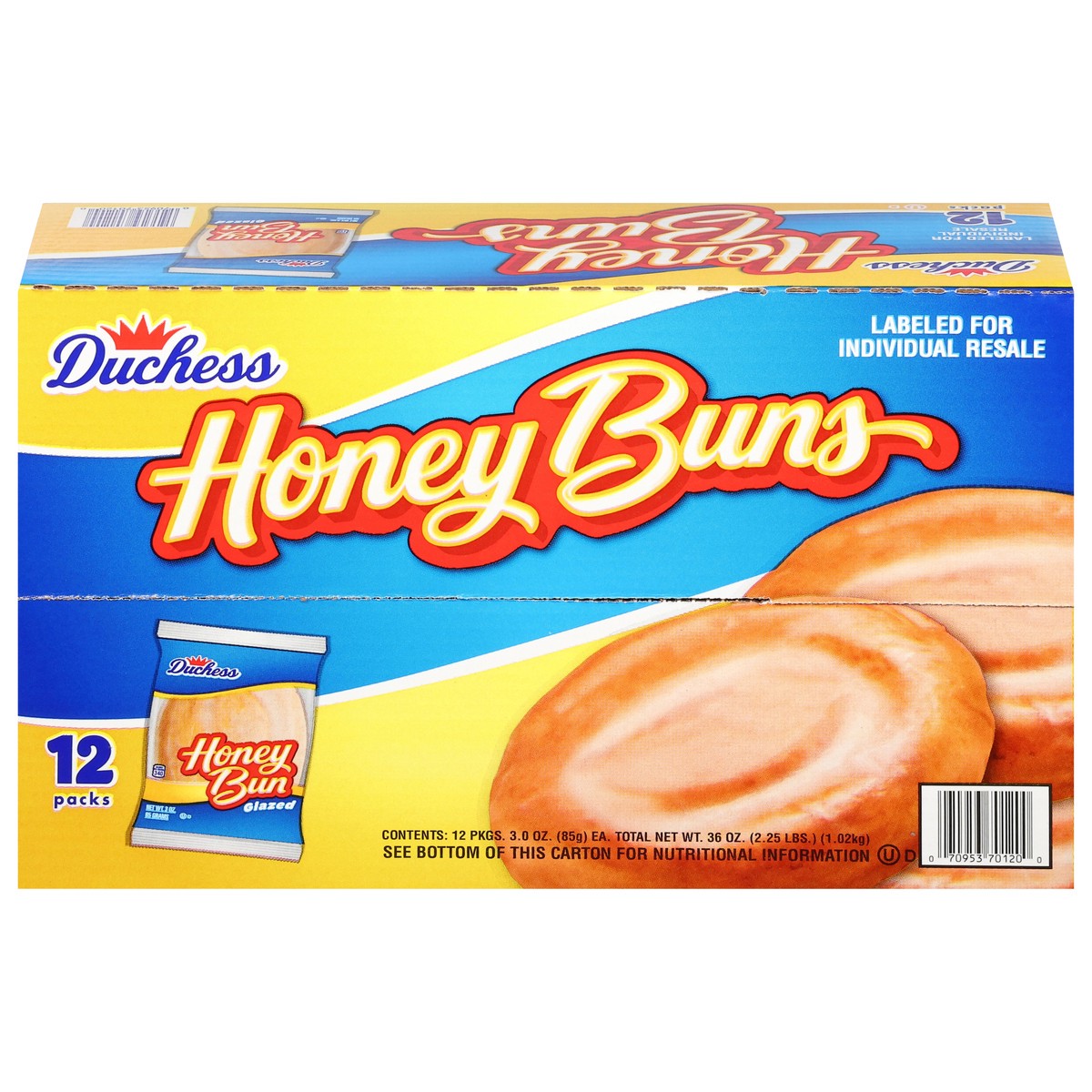 slide 2 of 4, Smart & Final Duchess Clear Glazed Honey Buns, 12 ct