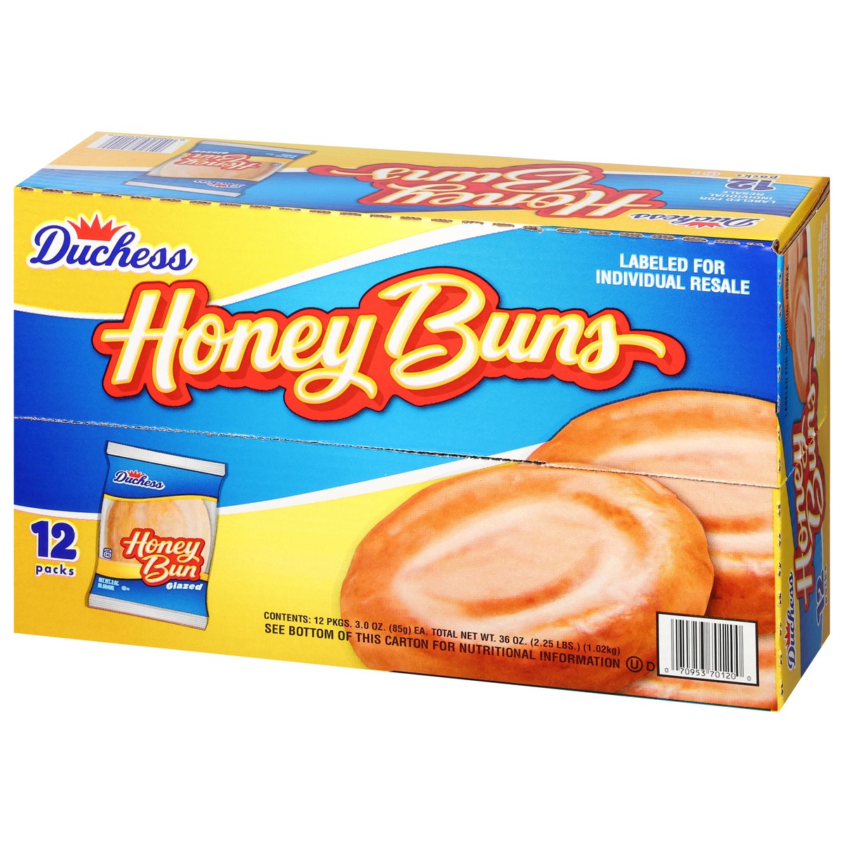 slide 4 of 4, Smart & Final Duchess Clear Glazed Honey Buns, 12 ct