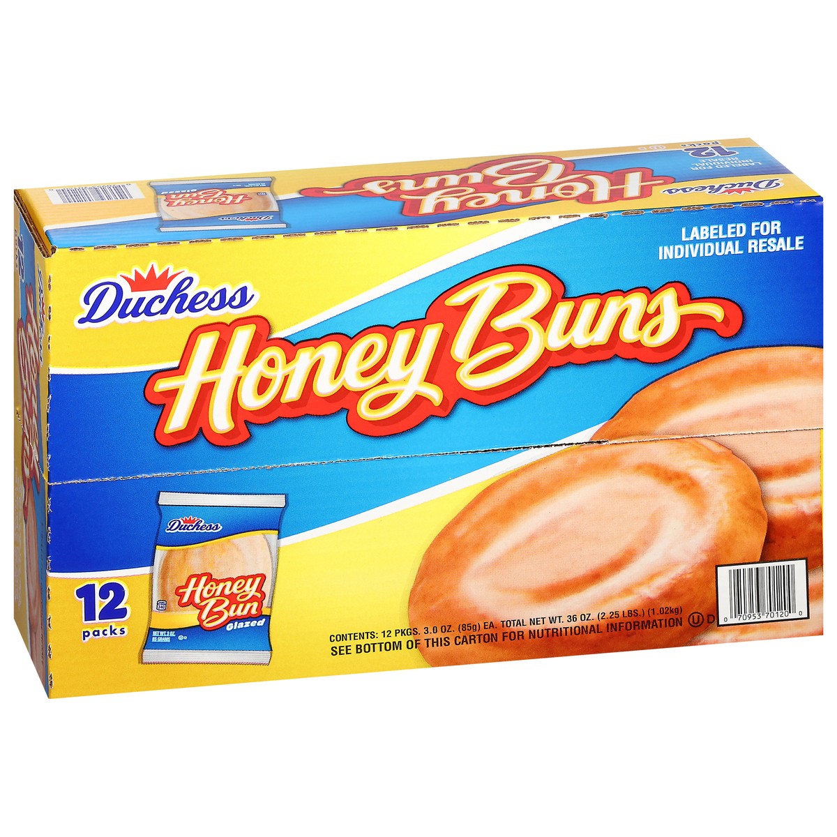 slide 3 of 4, Smart & Final Duchess Clear Glazed Honey Buns, 12 ct