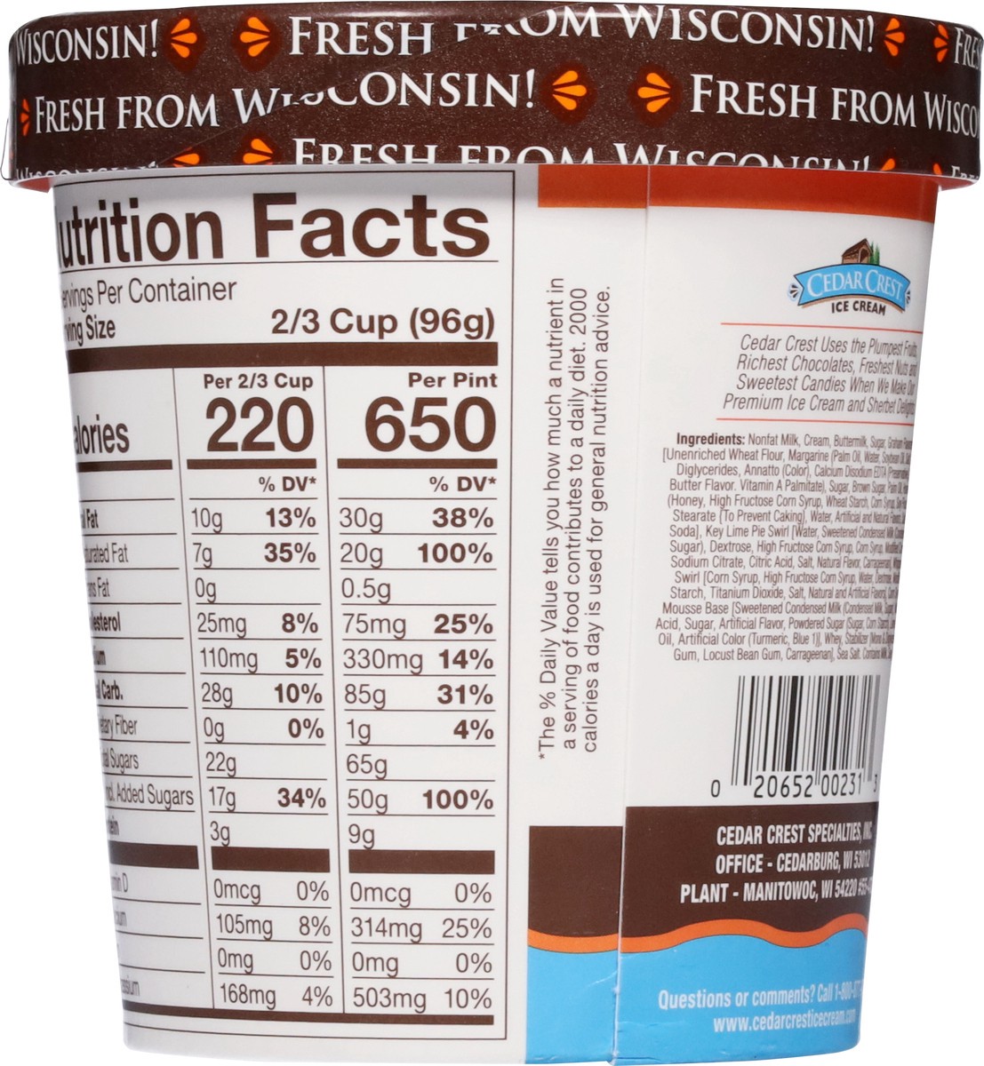 slide 8 of 13, Cedar Crest Key Lime Pie Ice Cream 1 pt, 1 pint