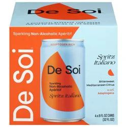 De Soi Sparkling Non-Alcoholic Spritz Italiano Aperitif - 4 x 8 fl oz Cans