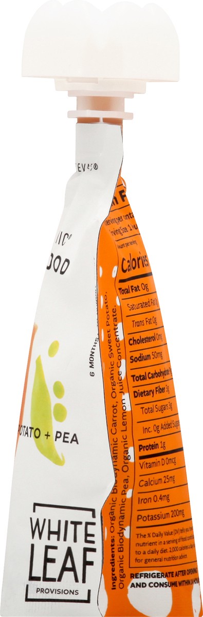 slide 13 of 14, White Leaf Provisions Carrot, Sweet Potato & Pea Biodynamic Baby Food, 90 gram