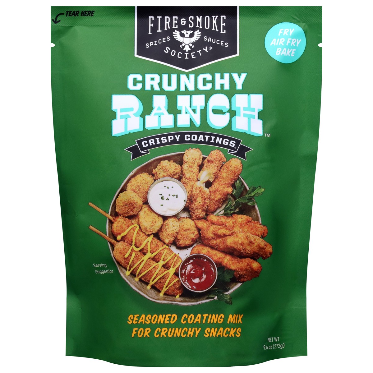 slide 1 of 15, Fire & Smoke Crunchy Ranch, 9.6 oz