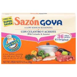 Goya Sazon Jumbo Pak No Salt Added Coriander & Annatto Seasoning 36 ea