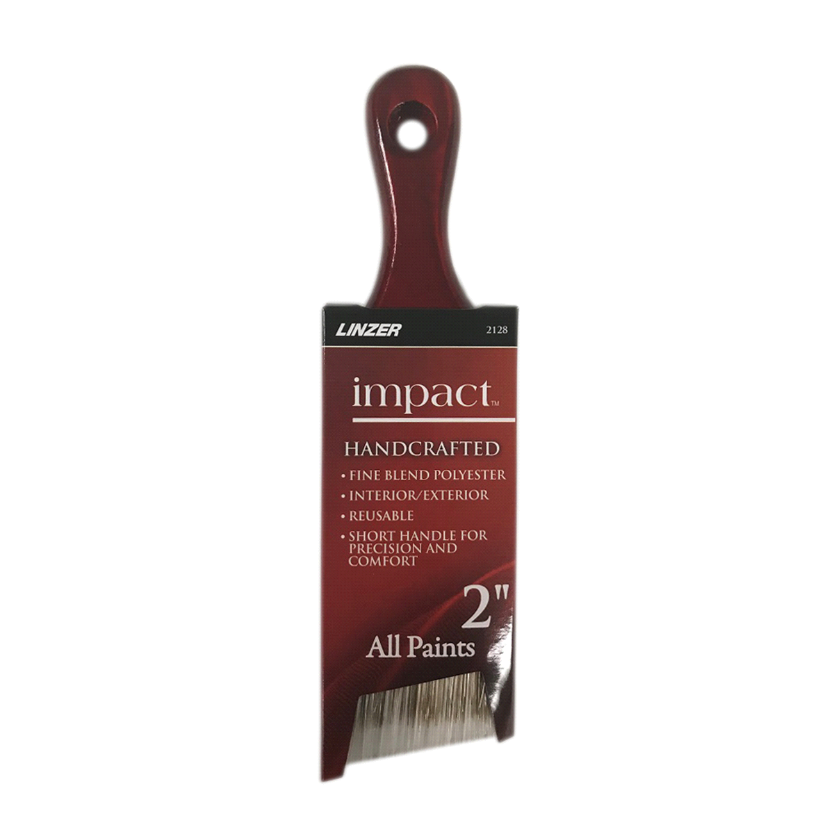 slide 1 of 5, Linzer Poly short handle angle sash brush 2 inch, 1 ct