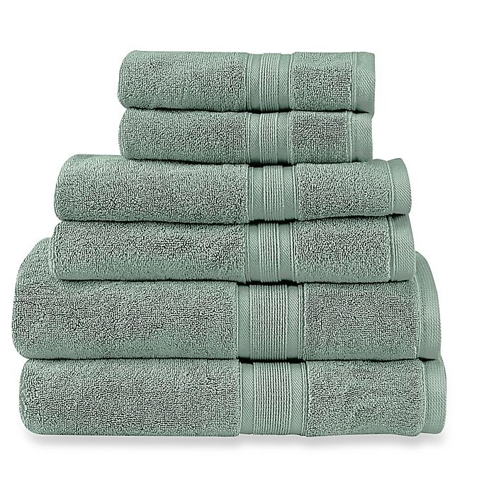 slide 1 of 1, Wamsutta Icon PimaCott Bath Towel Set - Sea, 6 ct