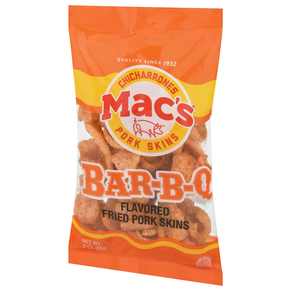 slide 5 of 14, Mac's Bar-B-Q Flavored Fried Pork Skins 3 oz, 3 oz