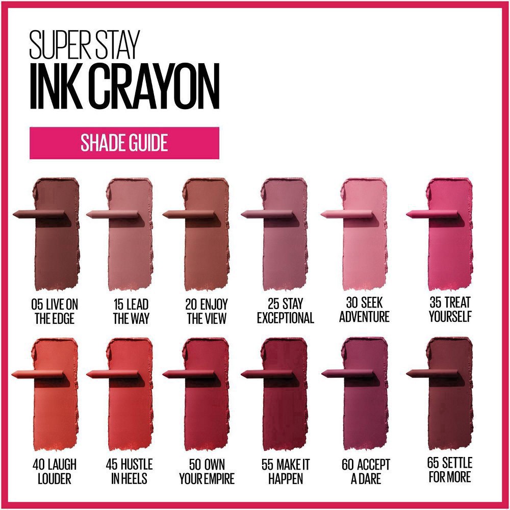 slide 22 of 23, Maybelline Settle For More 65 Ink Lip Crayon 0.04 oz, 04 oz