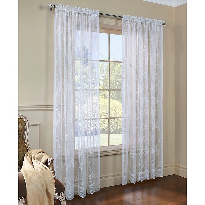 slide 1 of 1, Commonwealth Home Fashions Mona Lisa Rod Pocket Window Curtain Panel - White, 84 in