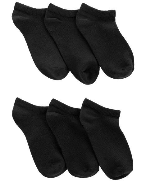 slide 1 of 1, Carter's Kid 6-Pack No Show Socks Black 8-14, 1 ct