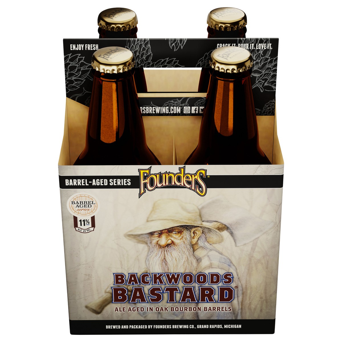 slide 1 of 8, Founders Brewing Co. Beer, Barrel-Aged Series, Backwoods Bastard, 4 ct; 12 oz