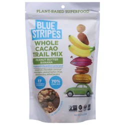 Blue Stripes Whole Cacao Peanut Butter Banana Trail Mix 8 oz
