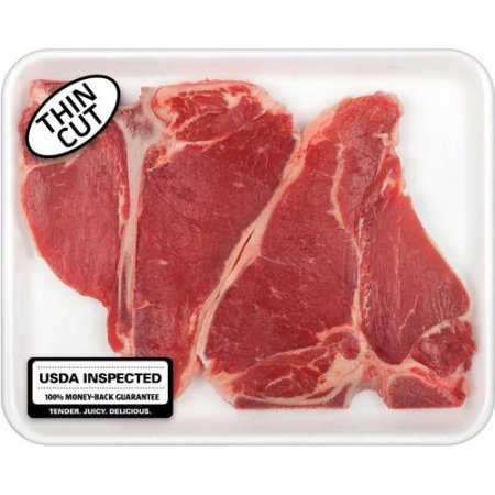 slide 1 of 1, USDA Inspected Thin Cut T-Bone, per lb