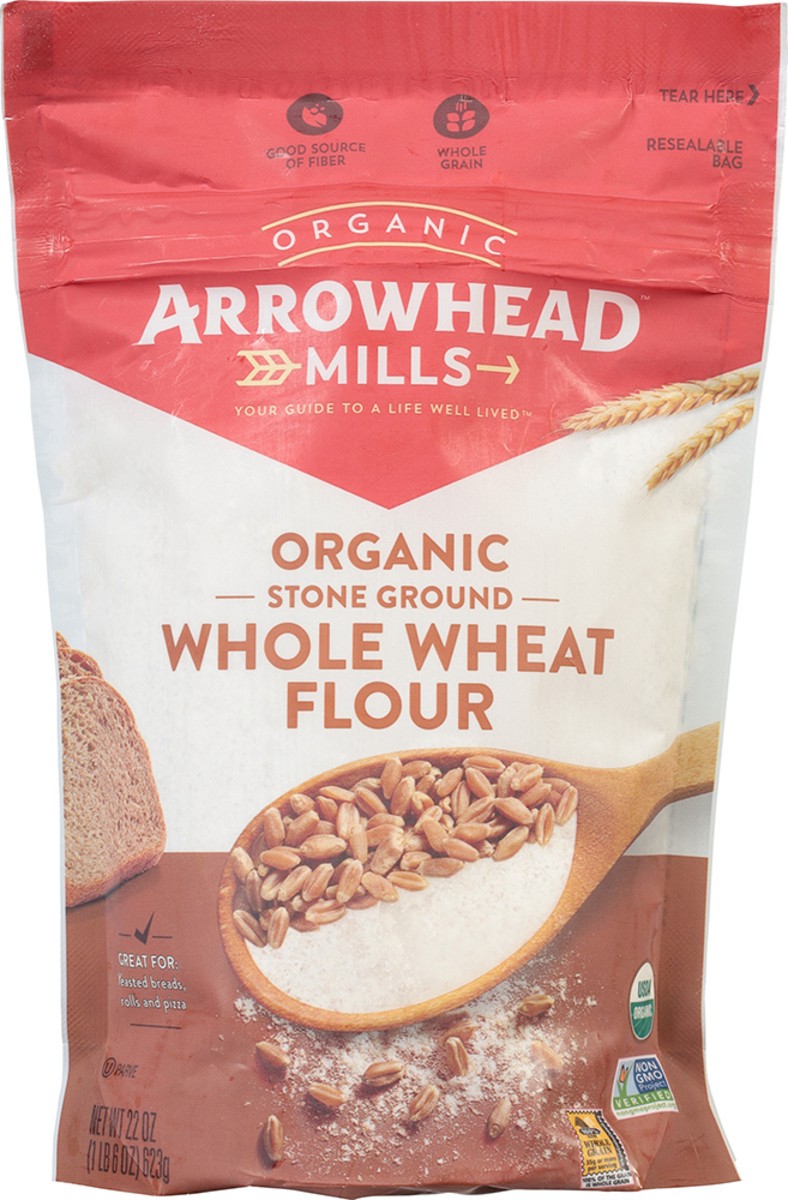 slide 9 of 12, Arrowhead Mills Stone Ground Organic Whole Wheat Flour, 22 oz Bag, 22 oz