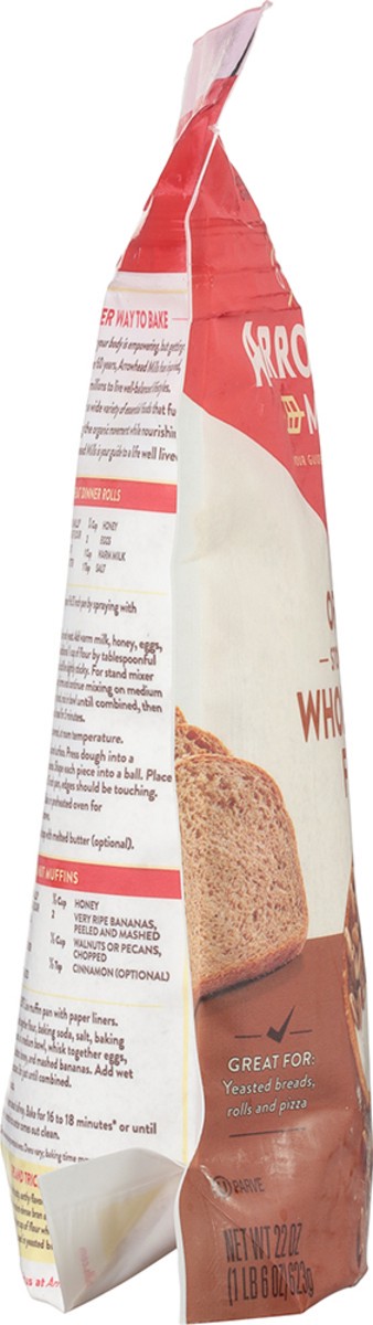 slide 10 of 12, Arrowhead Mills Stone Ground Organic Whole Wheat Flour, 22 oz Bag, 22 oz