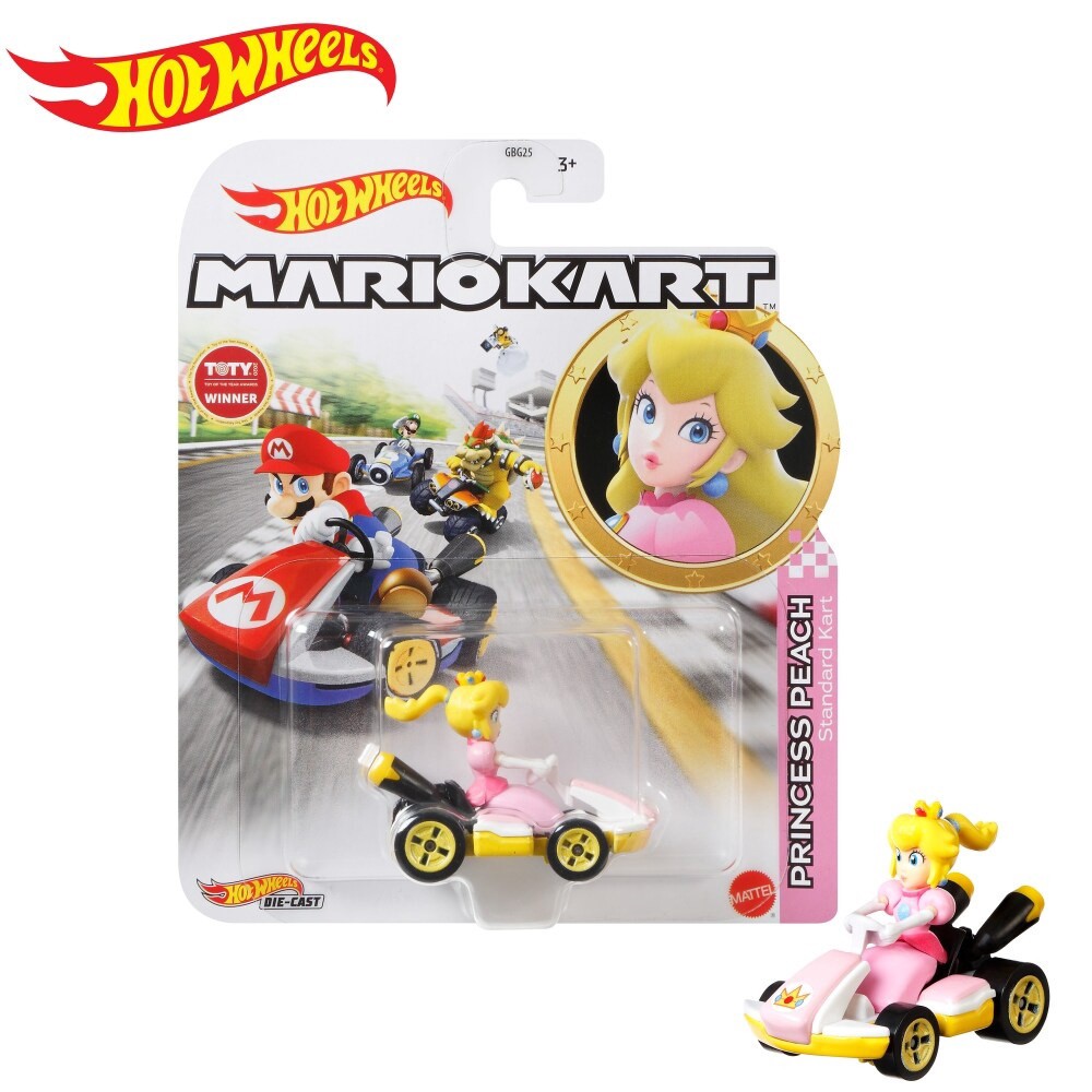 slide 2 of 2, Hot Wheels Mattel Hot Wheels Mario Kart Peach Standard Kart Toy Vehicle, 1 ct