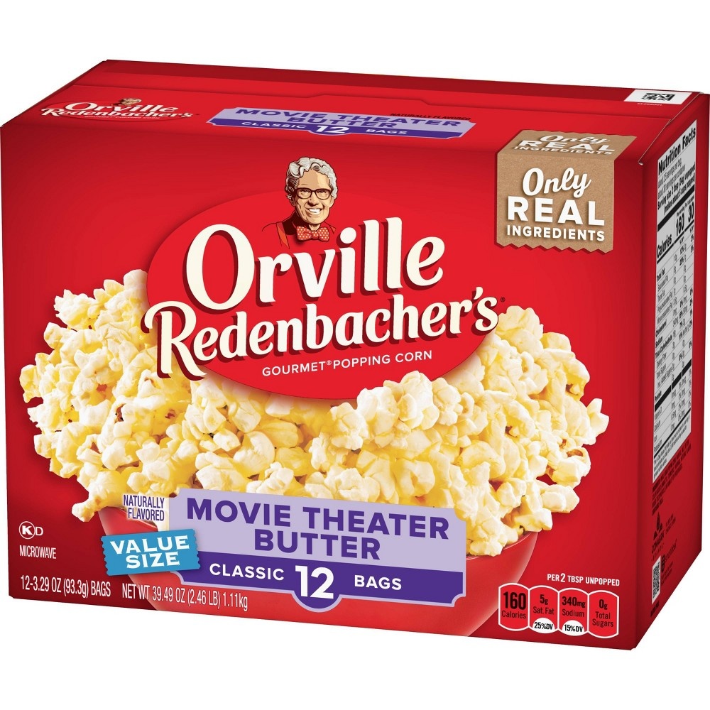 slide 3 of 6, Orville Redenbacher's Movie Theater Butter Microwave Popcorn, 12 ct