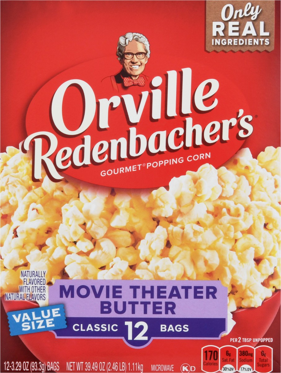 slide 1 of 7, Orville Redenbacher's Value Size Classic Bags Gourmet Movie Theater Butter Popping Corn 12 - 3.29 oz Bags, 12 ct