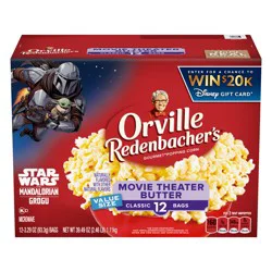 Orville Redenbacher''s Value Size Classic Bags Gourmet Movie Theater Butter Popping Corn 12 - 3.29 oz Bags