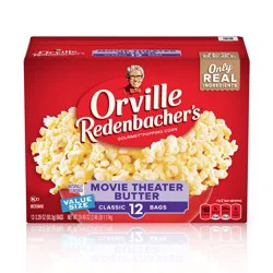 Orville Redenbacher''s Value Size Classic Bags Gourmet Movie Theater Butter Popping Corn 12 - 3.29 oz Bags
