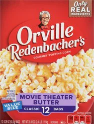 Orville Redenbacher''s Value Size Classic Bags Gourmet Movie Theater Butter Popping Corn 12 - 3.29 oz Bags