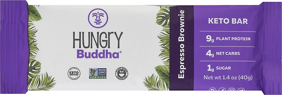 slide 5 of 9, Hungry Buddha Espresso Brownie Keto Bar, 1.4 oz