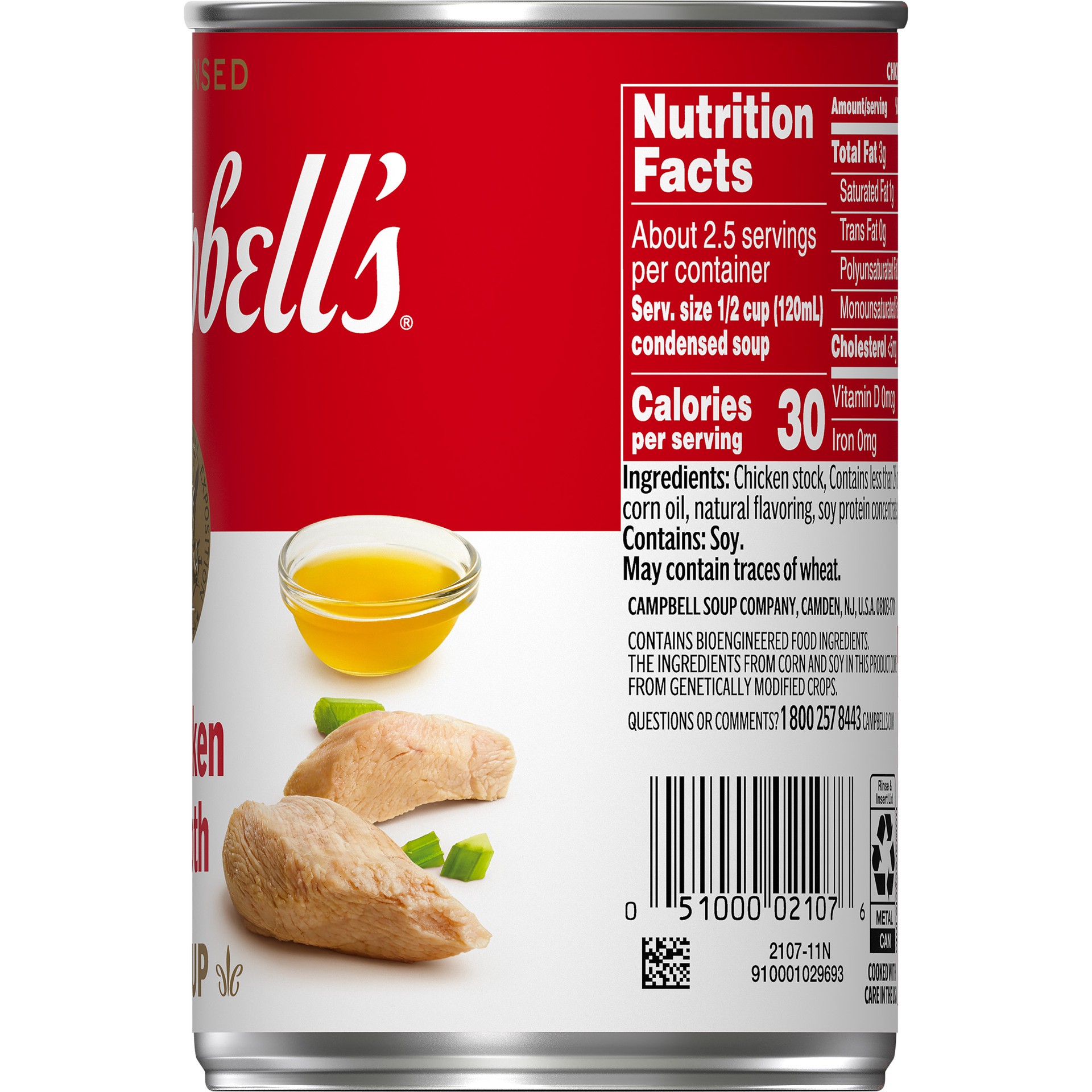 slide 2 of 5, Campbell's Condensed Chicken Broth, 10.5 oz Can, 10.5 oz