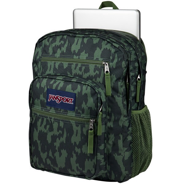 slide 8 of 8, Jansport Big Student Backpack With 15"" Laptop Sleeve, 55% Recycled, Camo Illusion, 1 ct