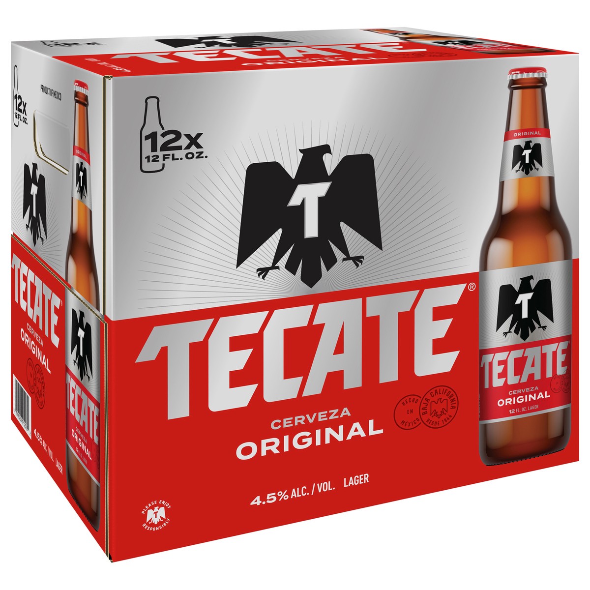 slide 6 of 6, Tecate Original Mexican Lager Beer, 12 Pack, 12 fl oz Bottles, 12 oz