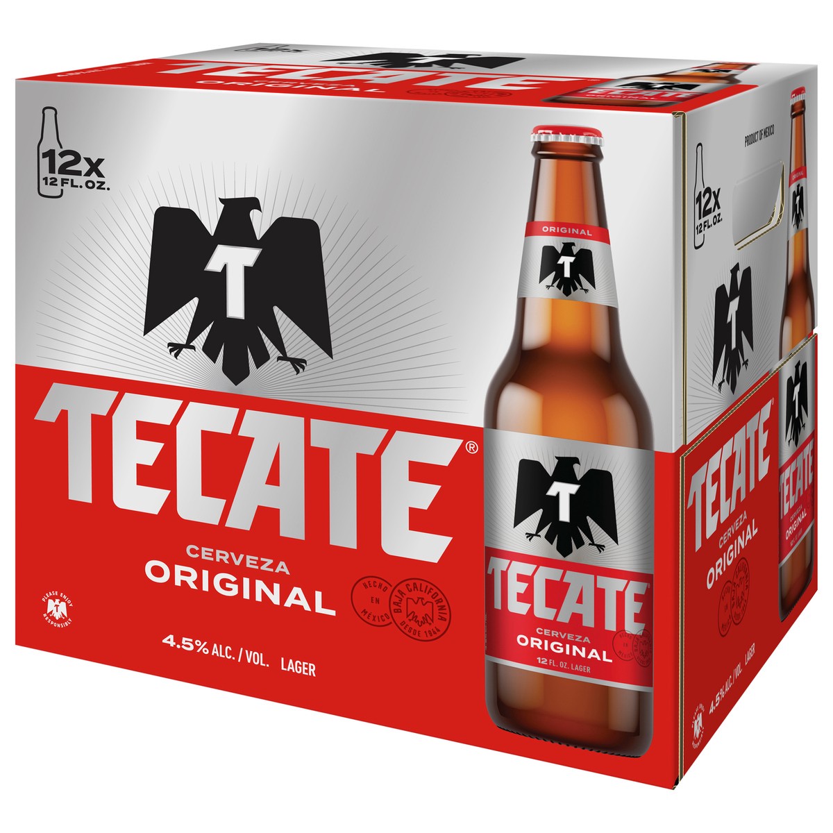 slide 2 of 6, Tecate Original Mexican Lager Beer, 12 Pack, 12 fl oz Bottles, 12 oz