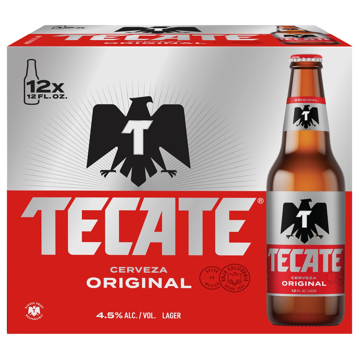 slide 3 of 6, Tecate Original Mexican Lager Beer, 12 Pack, 12 fl oz Bottles, 12 oz