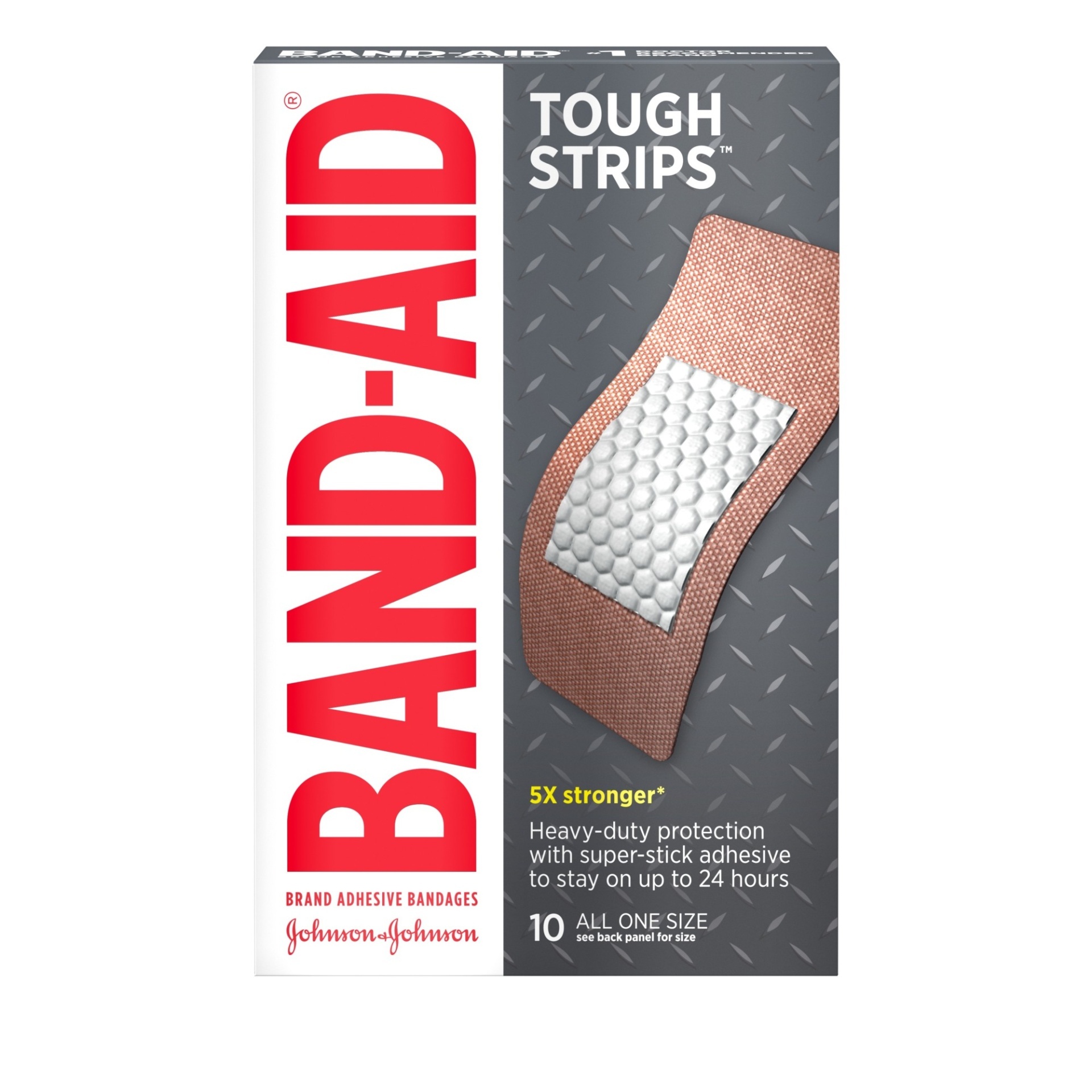 slide 1 of 1, Band-Aid Tough Strip Xl, 10 ct