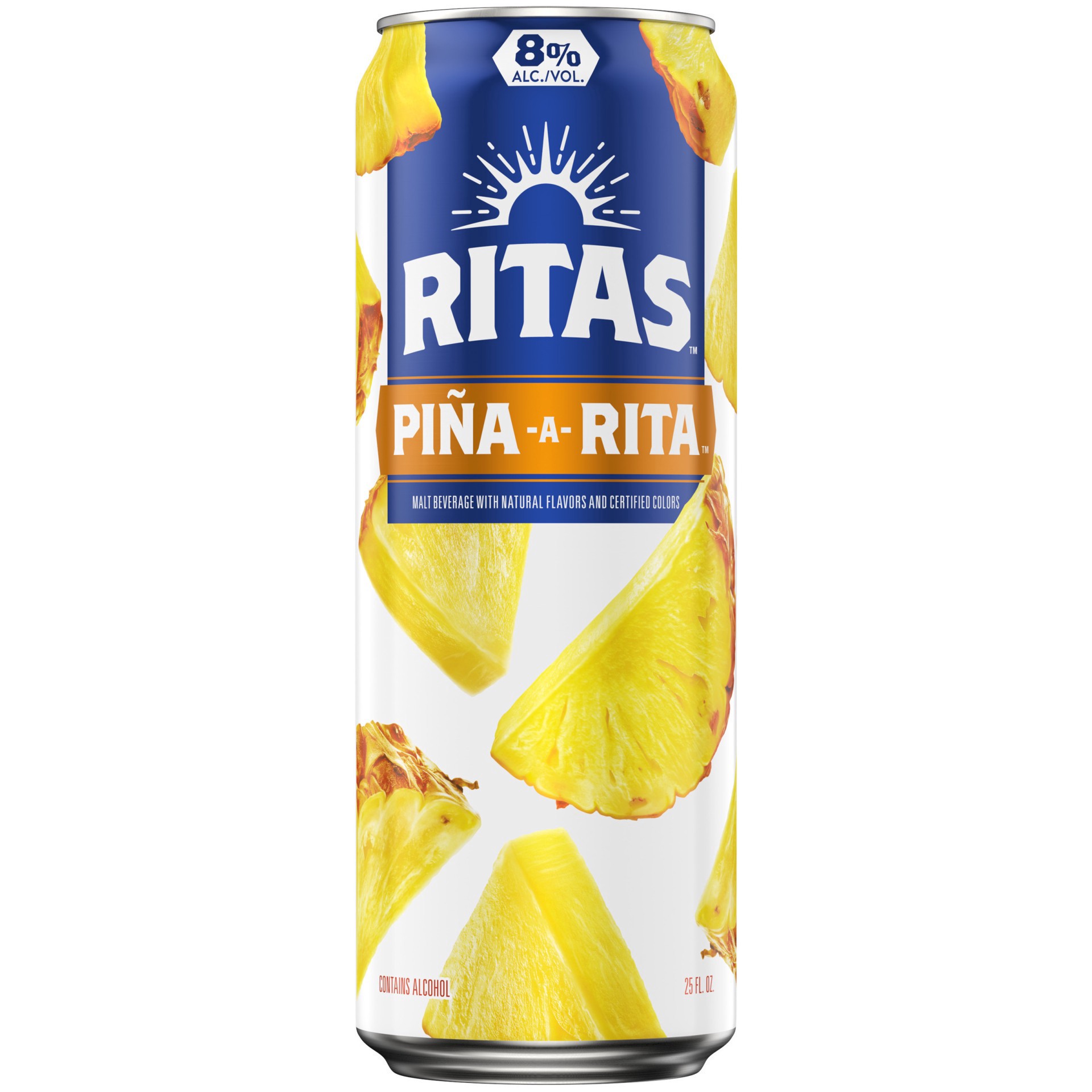 slide 2 of 2, RITAS Pina-a-Rita Sparkling Margarita, 25 fl oz Can, 8% ABV, 25 fl oz