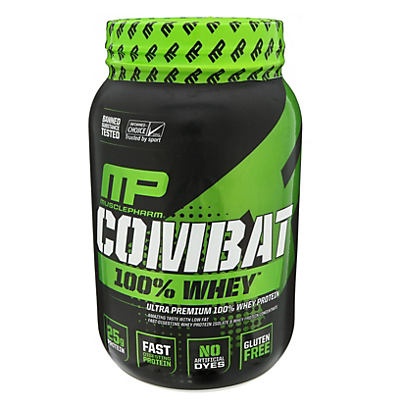 slide 1 of 1, MusclePharm Combat 100% Whey Vanilla Protein Powder, 32 oz