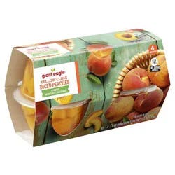 Giant Eagle Yellow Cling Peaches, Diced, In Water, 4 Count