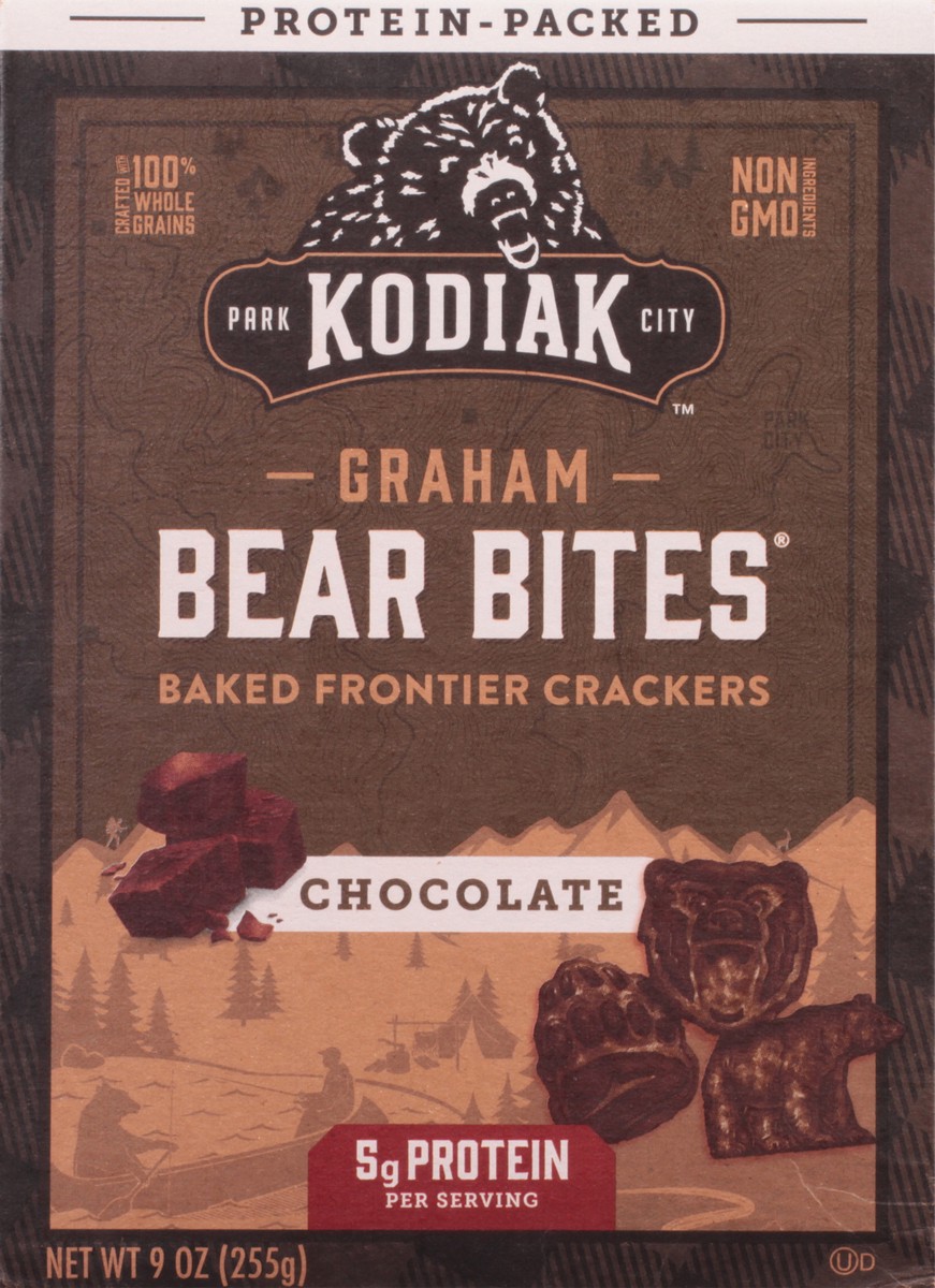 slide 1 of 9, Kodiak Cakes Bear Bites Chocolate Graham Crackers 9 oz, 9 oz