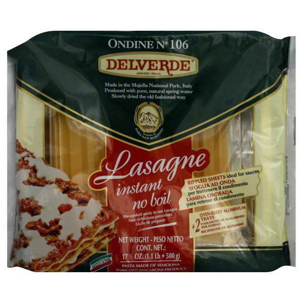 slide 1 of 5, Delverde Instant No Boil Lasagne, 17.5 oz