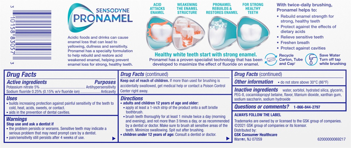 slide 12 of 14, Sensodyne Pronamel Gentle Whitening Enamel Toothpaste for Sensitive Teeth - 4 Ounces x 2, 2 ct; 8 oz