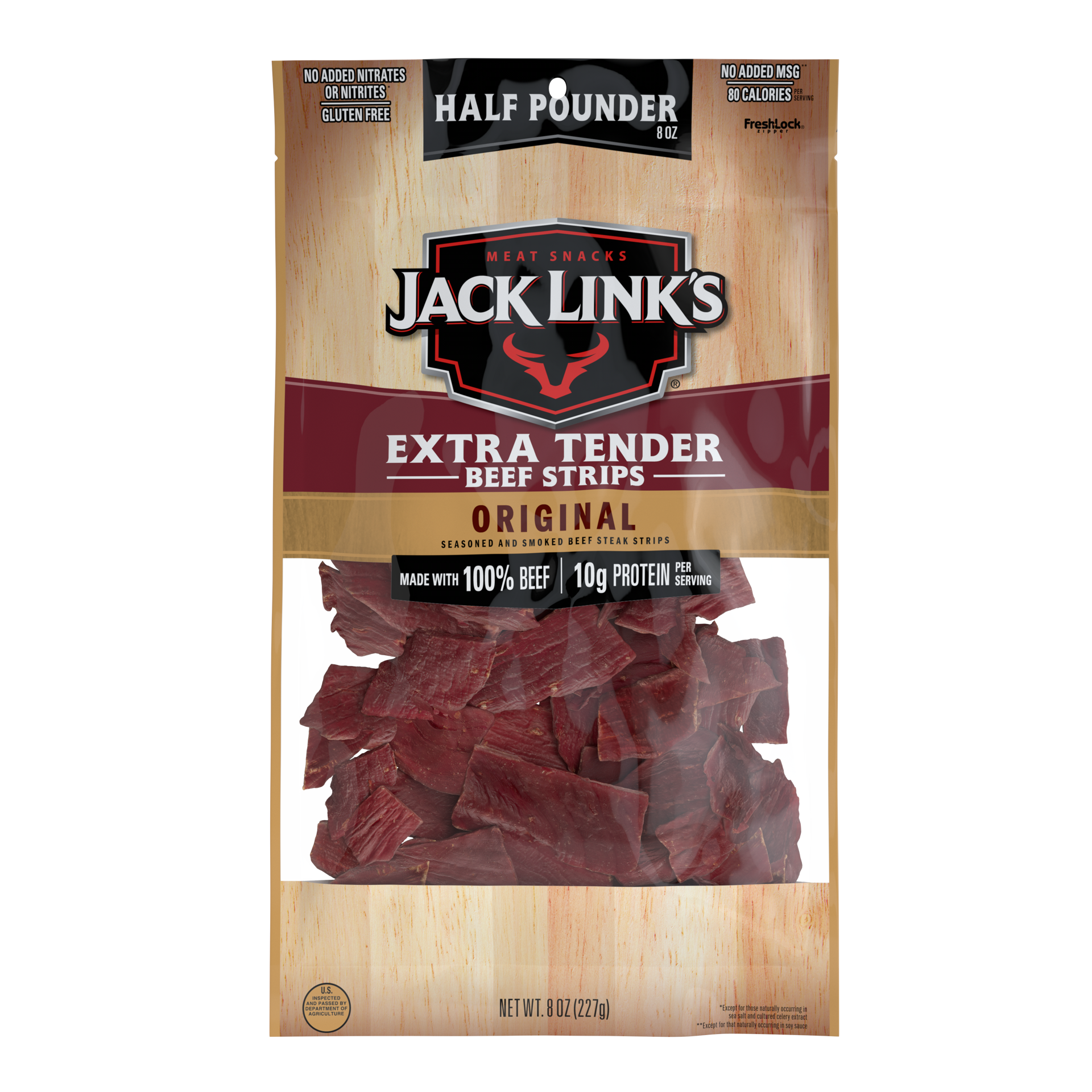 slide 1 of 1, Jack Link's 8 Ounce Jack Link's Original Premium Beef Strips 1/1 Count Extra Tender, 8 oz