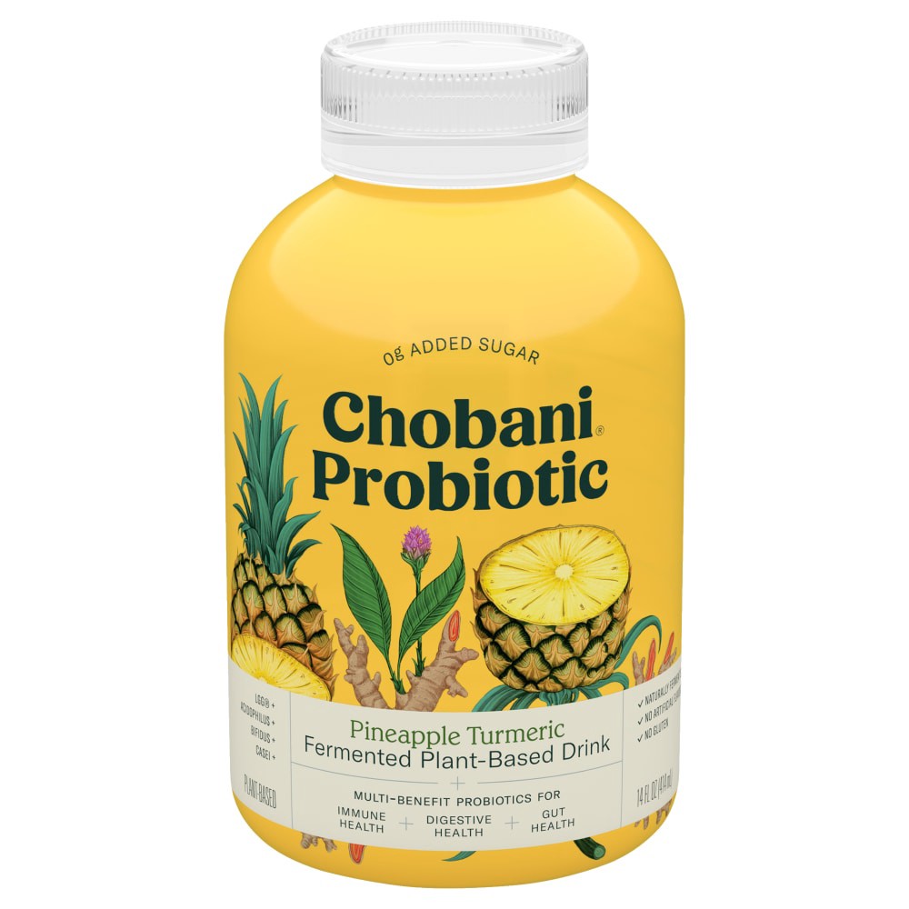 slide 1 of 1, Chobani Organic Pineapple Turmeric Plant Based Drink, 14 oz