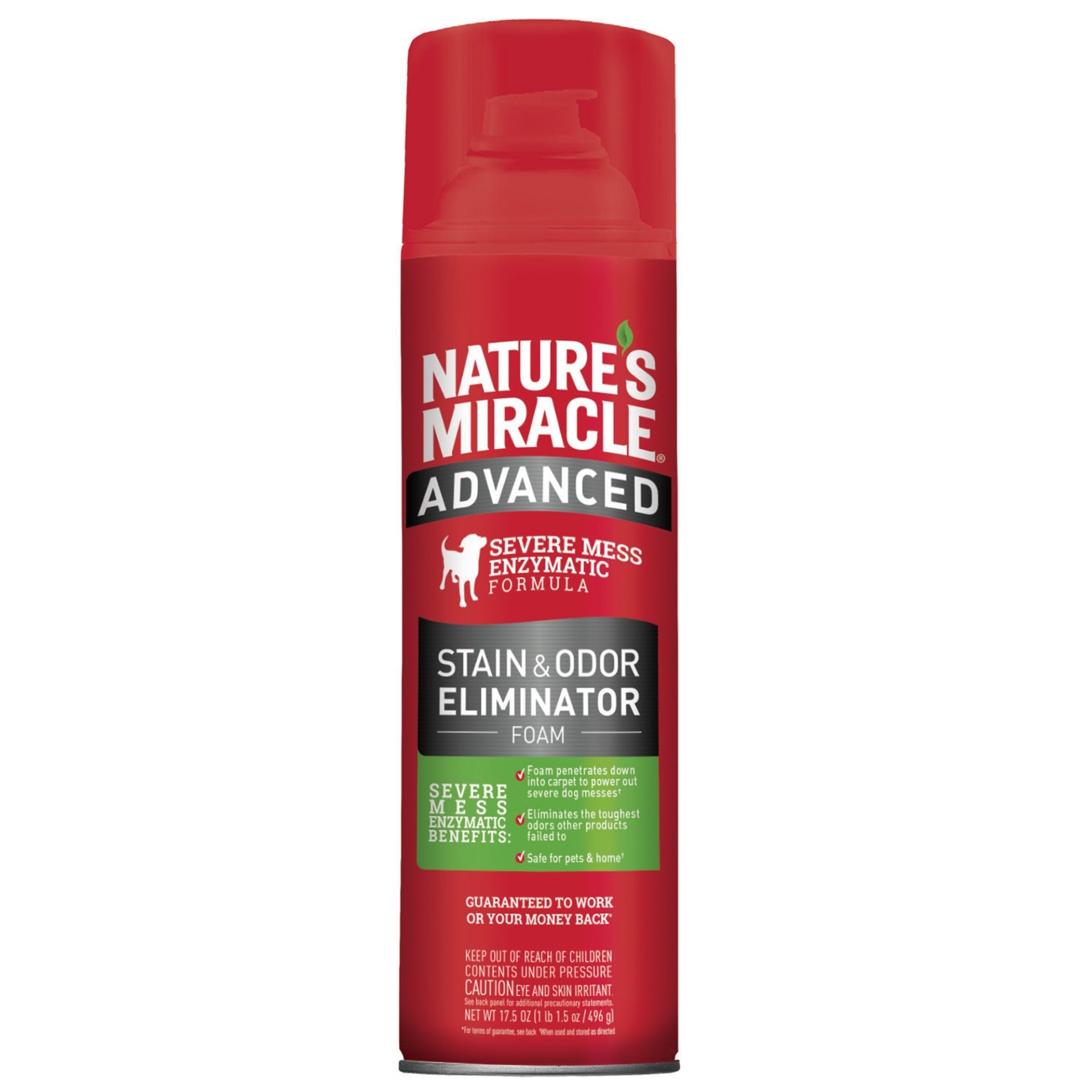 slide 1 of 1, Nature's Miracle Advanced Stain & Odor Remover Foam, 17.5 fl oz