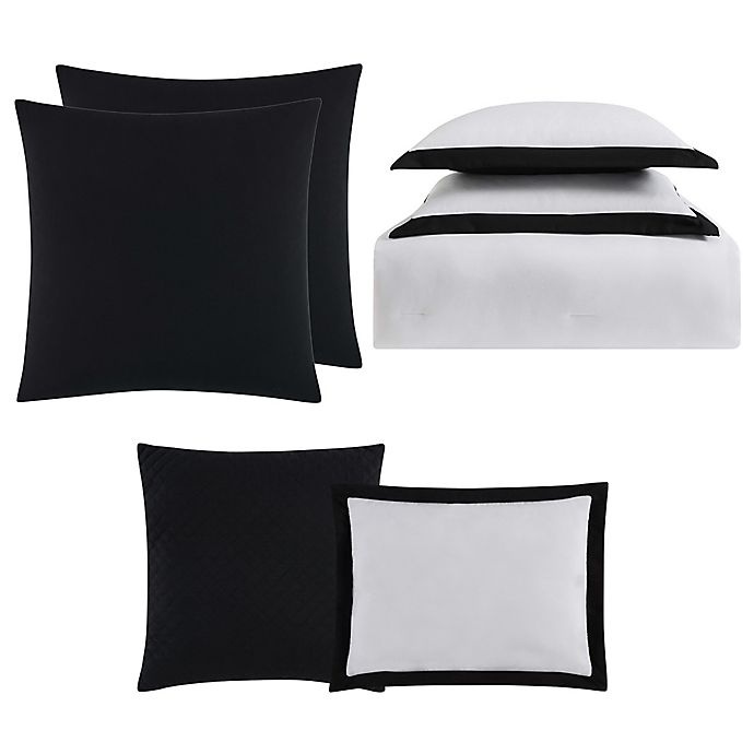 slide 4 of 4, Truly Soft Everyday Hotel Full/Queen Comforter Set - Black/White, 7 ct