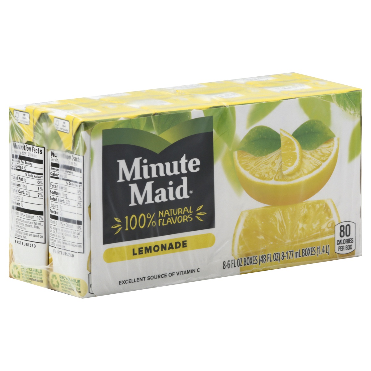 slide 2 of 10, Minute Maid Lemonade Cartons, 6 fl oz, 8 Pack, 48 fl oz