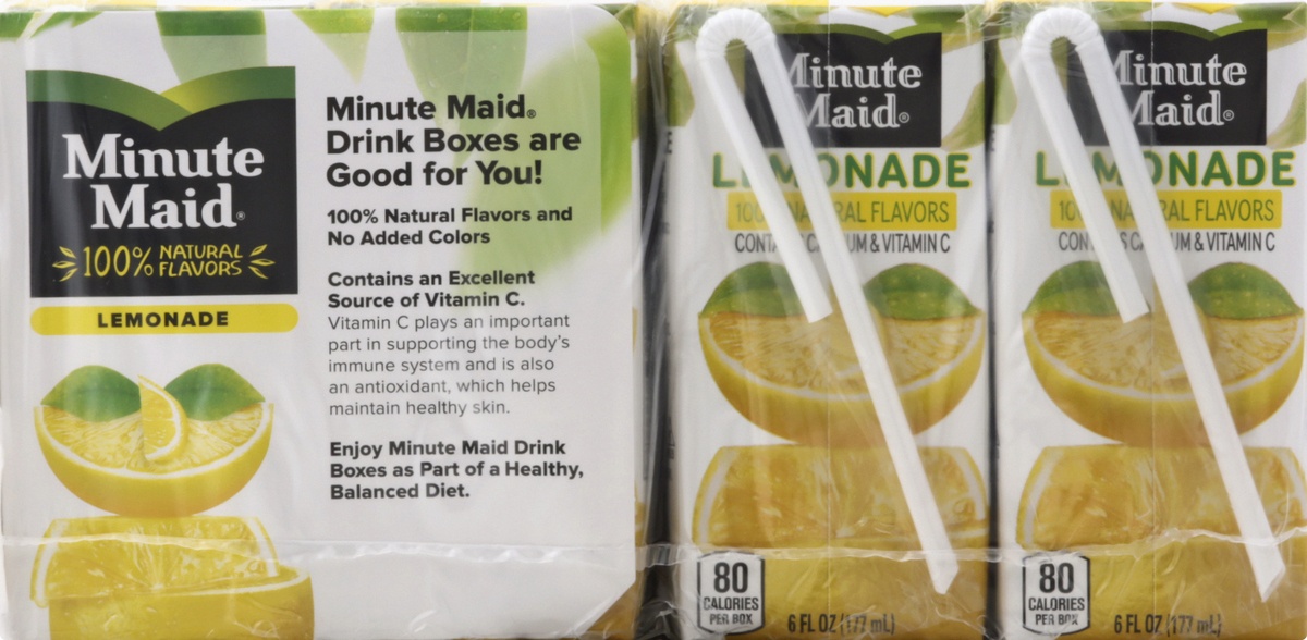 slide 10 of 10, Minute Maid Lemonade Cartons, 6 fl oz, 8 Pack, 48 fl oz