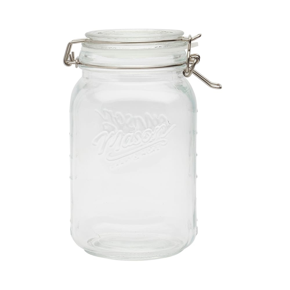 slide 1 of 1, Tabletops Unlimited Glass Clamtop Pantry Jar, 1.5 liter